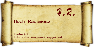 Hoch Radamesz névjegykártya